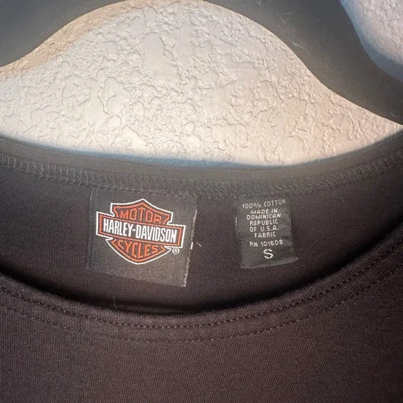 Harley Davidson Motor Cycles Long Sleeve T Shirt Womens Small Black - Picture 4 of 5
